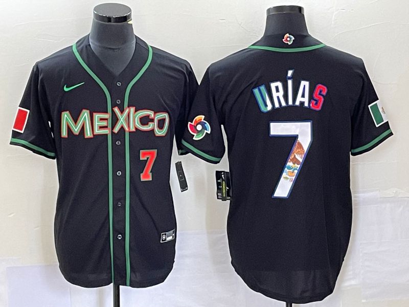 Men 2023 World Cub Mexico #7 Urias Black white Nike MLB Jersey9